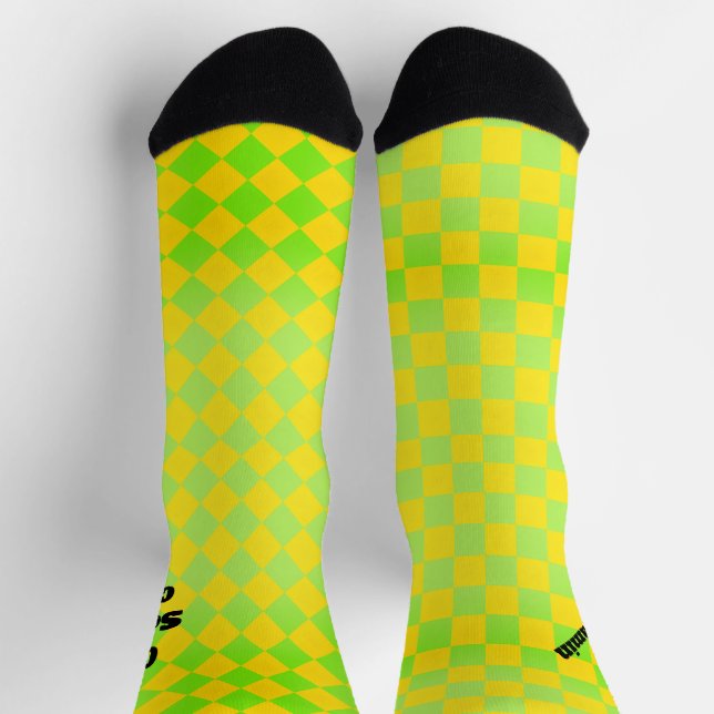 Retro 90er unpassende Schachbrettmuster Socken (Oben)