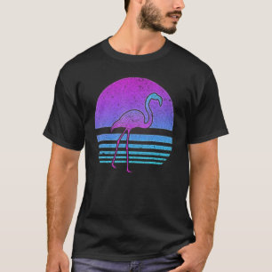 Retro 90er Vaporwave Tropical Bird Animal Pink Fla T-Shirt