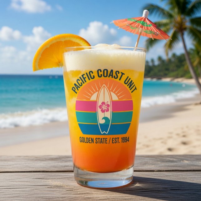 Retro 90s Beach Apparel - Pacific Coast  Glas (Von Creator hochgeladen)