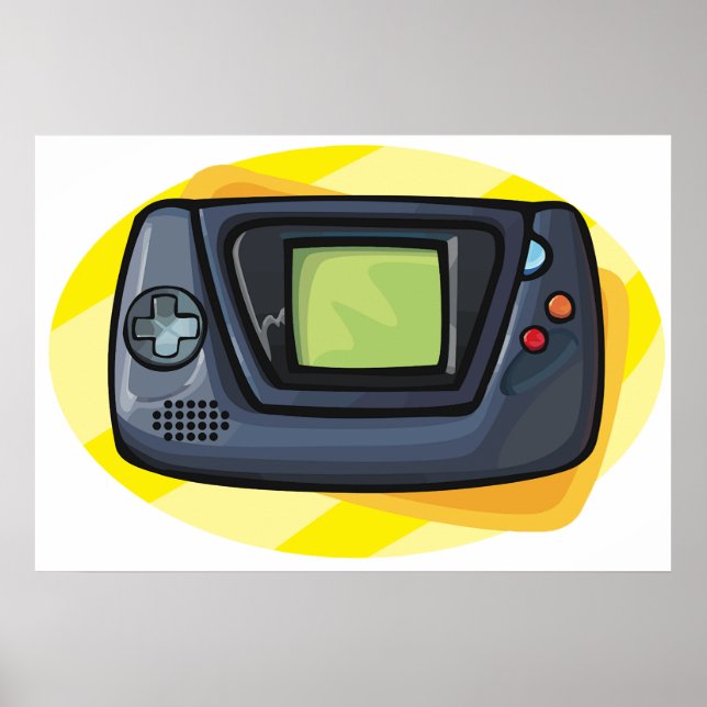 Retro 90s Handheld Game Console Gamer Poster (Vorne)