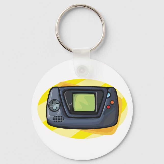 Retro 90s Handheld Game Console Gamer Schlüsselanhänger (Vorderseite)