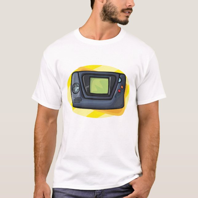 Retro 90s Handheld Game Console Gamer T-Shirt (Vorderseite)