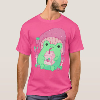 Retro 90S Japanischer Kawaii Cotattcore Frog Straw T-Shirt
