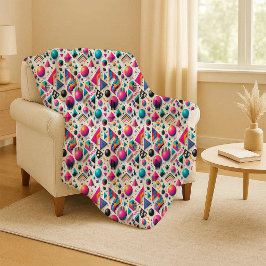 Retro 90s Memphis Geometric Neon Bold Sherpa Blank Sherpadecke