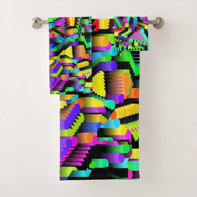 RETRO 90S-PATTERINHALT BADHANDTUCH SET (Insitu)