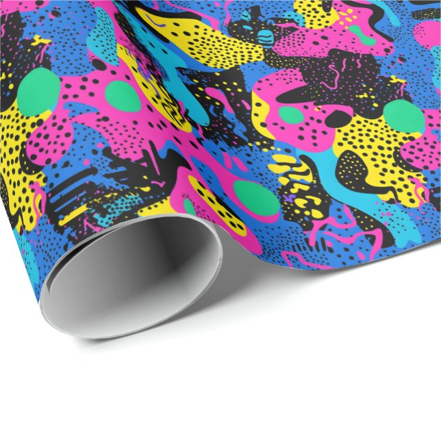 Retro 90s tiled pattern party  geschenkpapier (Rolleneckpunkt)
