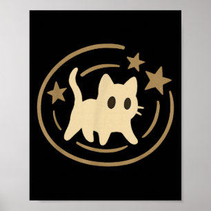 Retro 90s Y2k Ed Katzenkosmische Sterne Geschenk f Poster