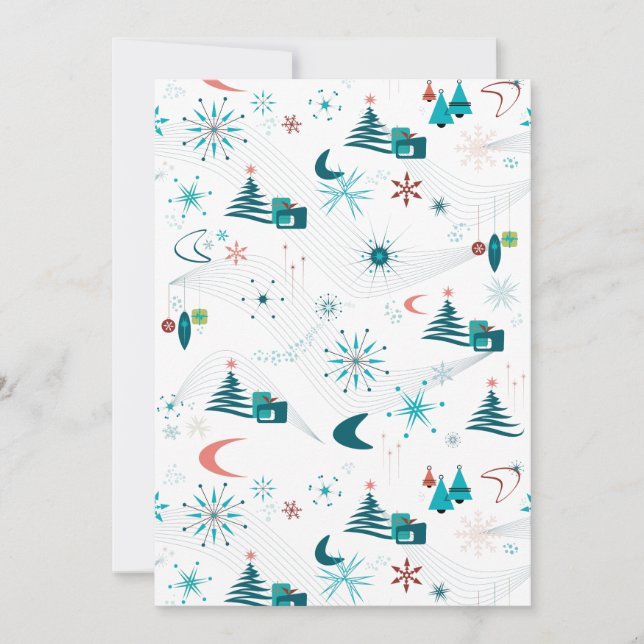 Retro A Go-Go Weihnachten Einladung (Vorderseite)