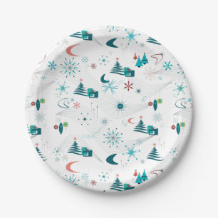 Retro A Go-Go Weihnachten Pappteller