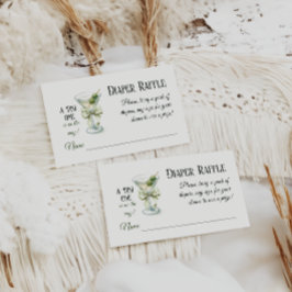 Retro A Tini One Martini Baby Shower Diaper Raffle Begleitkarte