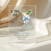Retro A Tini One Martini Blaues Schleifen-Jungen-B