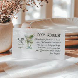 Retro A Tini One Martini Book For Baby Shower Game Begleitkarte