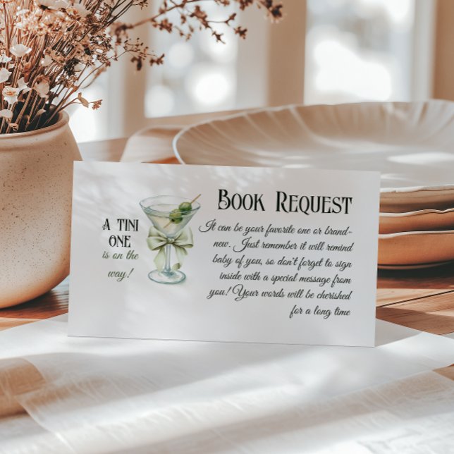 Retro A Tini One Martini Book For Baby Shower Game Begleitkarte (Von Creator hochgeladen)