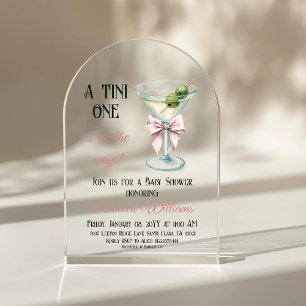 Retro A Tini One Martini Rosa Schleife Mädchen Bab Acryleinladungen