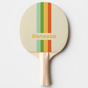 Retro ABC Straßen Pin gestreift mit Namen Tischtennis Schläger
