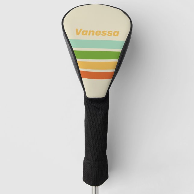 Retro ABC Street Across Striping with Name Golf Headcover (Vorderseite)