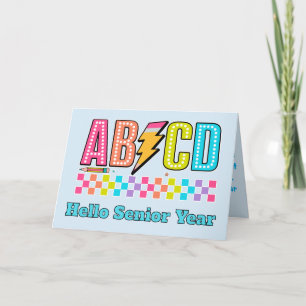 Retro ABCD Alphabet Blitz Rückkehr zur Schule Karte