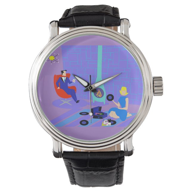 Retro-Abend bei Zuhause Watch Armbanduhr (Vorderseite)