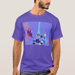 Retro Abends-zu Hause T - Shirt