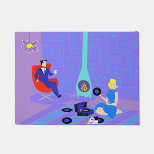 Retro Abends-zu Hause Tür-Matte Fußmatte