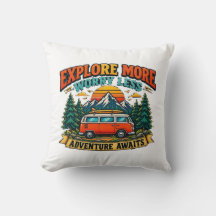 Retro-Abenteuer-Camping-Wurfkissen