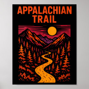 Retro-Abenteuer Damen beim Wandern auf dem Appalac Poster