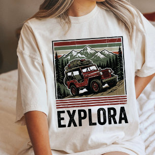 Retro-Abenteuer Erforschung alter Berge Tri-Blend Shirt