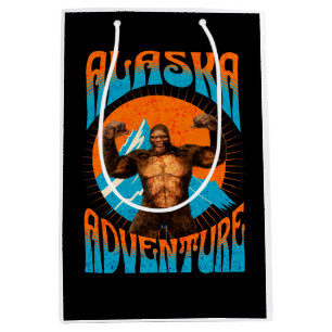Retro-Abenteuer Sasquatch-Berg Alaska Mittlere Geschenktüte