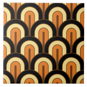 Retro abgestufter geometrischer Fächer Fliese