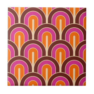 Retro abgestuftes geometrisches Fächer-Muster Fliese