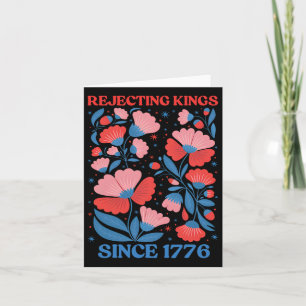 Retro Ablehnende Könige seit 1776 Boho Floral Wome Karte