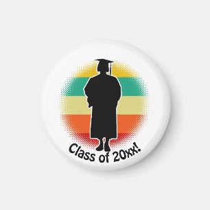 Retro Abschluss Graduate Cap & Gown Girl Magnet