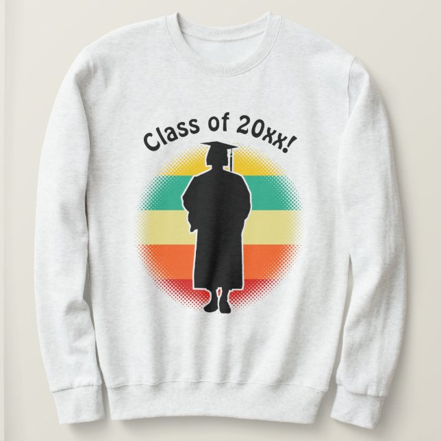 Retro Abschluss Graduate Cap & Gown Girl Sweatshirt (Design vorne)