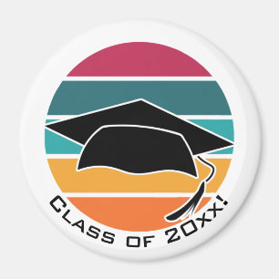 Retro Abschluss Graduate Cap Mortarboard Magnet
