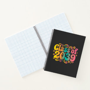 Retro-Abschlussklasse 2039-Shirt Groovy Kinderga Notizbuch