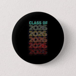 Retro-Abschlussklasse von 2026 Zukunft Abitur Hall Button