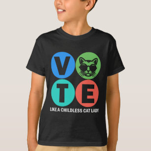 Retro-Abstimmung wie eine kinderlose Katzen-Lady w T-Shirt