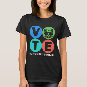 Retro-Abstimmung wie eine kinderlose Katzen-Lady w T-Shirt