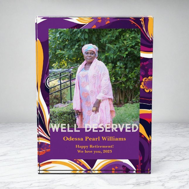 Retro Abstract African Black Mom Retirement Gift Fotoblock (Retro Abstract African Black Mom Retirement Gift Photo Block)