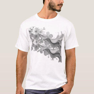 Retro-ABSTRACT-BLUMEN-Grafik-T-Shirt-Design T-Shirt