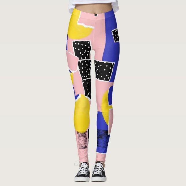 Retro-Abstract-Bürstenstrich (10) Leggings (Vorderseite)