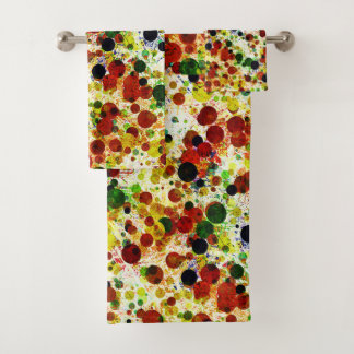 Retro Abstract Circles & Dots Badhandtuch Set