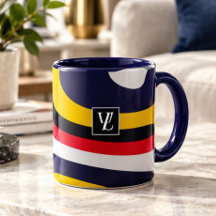 Retro Abstract Monogram Colorful Mid Century