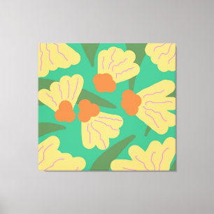 Retro-Abstracte Blumenmotive Leinwanddruck