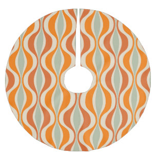 Retro Abstrakt: 50er-60er Nahtloser Stil Polyester Weihnachtsbaumdecke