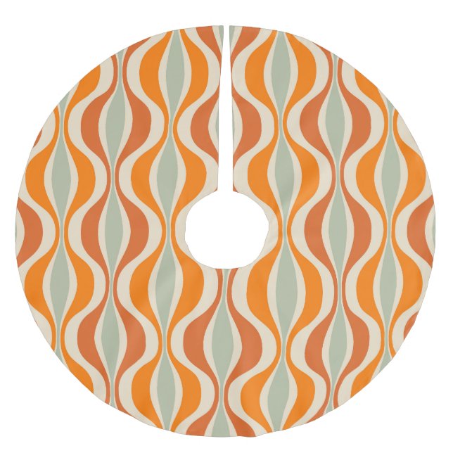 Retro Abstrakt: 50er-60er Nahtloser Stil Polyester Weihnachtsbaumdecke (Vorderseite)