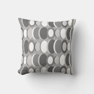 Retro Abstrakt Art Circles Grau Kissen
