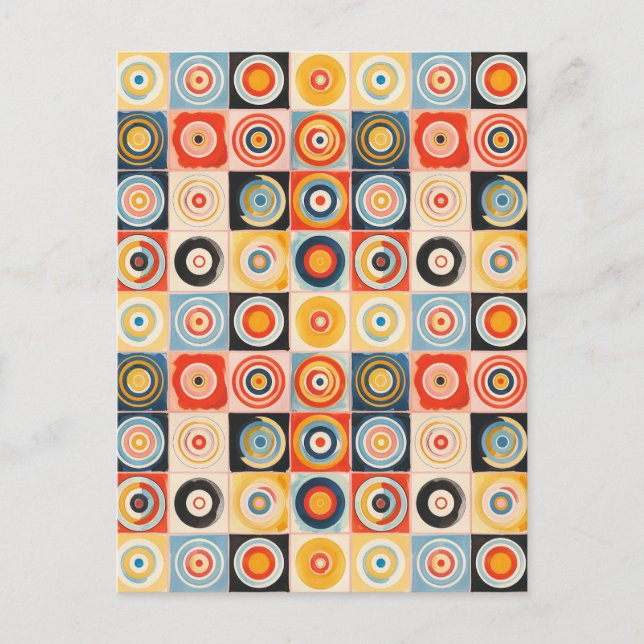 Retro Abstrakt Art im Stil von Hilma af Klint Postkarte (Vorderseite)