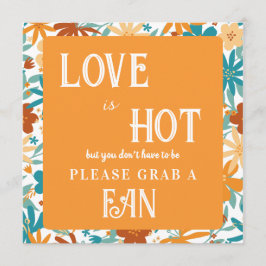 Retro Abstrakt Bright Bold Wedding Fan Sign Programm