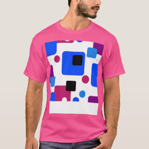 Retro Abstrakt Dream Space Magenta Blue Black on W T-Shirt